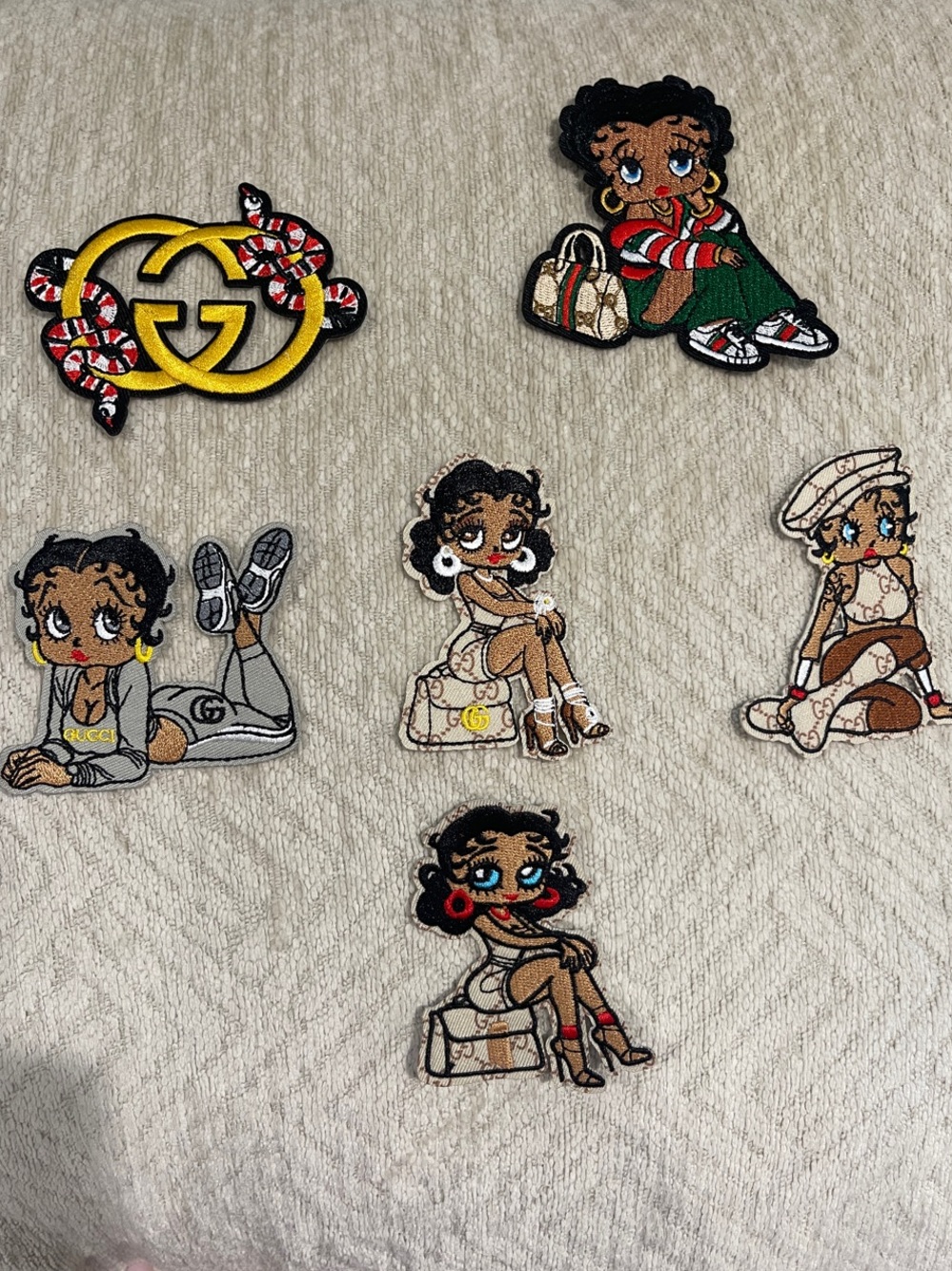 Custom Small Iron on GG Betty Boop patches
